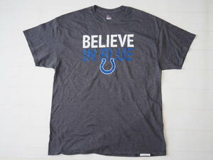 ☆送料無料☆ Majestic USA直輸入 古着 半袖 NFL INDIANAPOLIS COLTS インディアナポリス・コルツ Tシャツ メンズ XL ダークグレー 中古