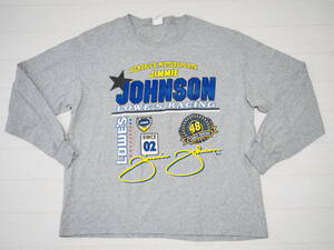 ☆送料無料☆ CHASE AUTHENTICS USA直輸入 古着 長袖 NASCAR ナスカー ジミー・ジョンソン Tシャツ メンズ 大きいサイズ グレー 中古 即決