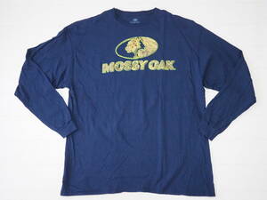 ☆送料無料☆ MOSSY OAK モッシーオーク USA直輸入 古着 長袖 ロゴ Tシャツ メンズ 2XL ネイビー トップス 中古 即決