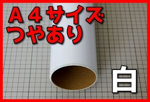 ●A4サイズ【20ｃｍ×30ｃｍ】３年耐候カッティングシートつやあり白ホワイトドイツ製世界品質ゆうパケットポスト発送