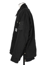 sacai × Carhartt WIP Canvas MA-1 Jacket Michigan 2023 A/W size 1 BLACK 今期 新品 国内正規 サカイ カーハート_画像3