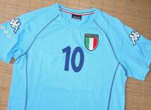 正規品 カッパ製 2000-01 イタリア代表 #10～半袖 ユニフォーム型Tシャツ～スカイブルー ユニフォーム デルピエロ トッティ カンナバーロ_画像3