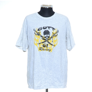 〇312373 ○USA古着 GILDAN 61 Racing Tシャツ サイズL メンズ ライトグレー