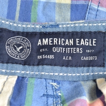 〇378801 AMERICAN EAGLE アメリカンイーグル ○ハーフパンツ サイズ32 メンズ ブルー チェック_画像4