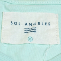 〇385930 SOL ANGELES ソルエンジェルス ○Vネック 半袖 Tシャツ サイズS 綿100% メンズ USA製 ブルー プリント_画像5