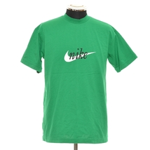 〇400941 NIKE ナイキ ○Tシャツ 半袖 筆記体ロゴ サイズS 綿100% メンズ グリーン プリント_画像1