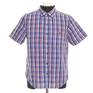 0403006 TK MIXPICE Takeo Kikuchi Miku spice 0 Mini color shirt short sleeves size M men's purple series check 