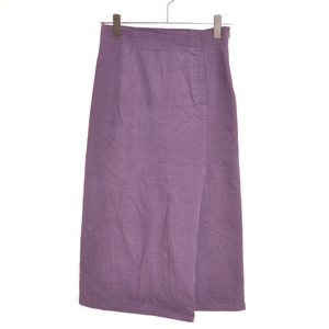 *453006 ROSE BUD Rose Bud mi leak skirt corduroy tight skirt size F lady's purple plain 