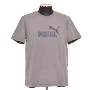 〇465542 PUMA プーマ ○Tシャツ プラクティスシャツ 半袖 サイズM メンズ グレー プリント