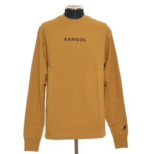 ●475832 未使用品 KANGOL × MONO-MART カンゴール モノマート ●別注ロゴ刺繍ロンT 長袖Tシャツ サイズM メンズ マスタード