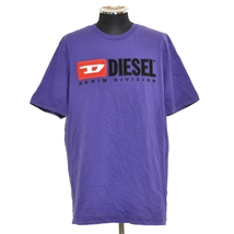 ●477725 DIESEL ディーゼル ●Tシャツ 半袖 ロゴ刺繍 サイズL メンズ パープル_画像1