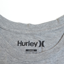 ●477181 Hurley ハーレー ●ロングスリーブTシャツ 長袖 ロゴ ロンT カレッジフォント サイズL メンズ グレー プリント_画像6