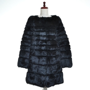 *460512 ENCHANTEMENT,,,? Anne shunt man * rabbit fur no color coat size 38 lady's black 