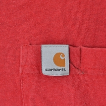 〇479058 Carhartt カーハート ○半袖 ポケット Tシャツ サイズXL メンズ メキシコ製 レッド_画像3