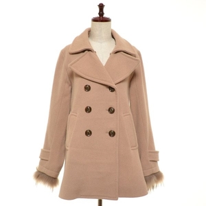 *300886 URBAN RESEARCH Urban Research * coat honeycomb wool double coat size F lady's Camel beige 
