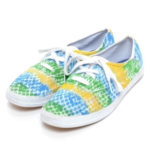 〇273381 Keds ケッズ ●スニーカー CHAMPION ORIGINALS WF34000W サイズUSA10（レディース27.0cm）（ メンズ ブルー（イエロー） 総柄