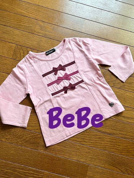 BeBe べべのピンク色長袖カットソー　90、95