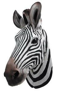 動物彫刻 アフリカ ボツアナの縞馬(シマウマ） 頭部彫刻 ハンティングトロフィー彫像 レストラン 幼稚園 インテリア装飾 大草原（輸入品）