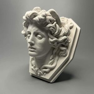  old fee Greece myth mete.-sa. head carving image height approximately 10.5cm sculpture living shelves art industrial arts Cafe pab present imported goods 