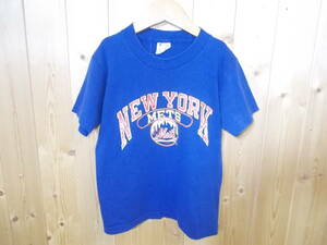 e554◆champion NEWYORK METS Tシャツ◆サイズS6-8 キッズ 子供 USA製 古着 ヴィンテージ チャンピオン ニューヨークメッツ 送料360円 5I