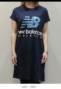 S 紺　ネイビー　定価以下　新品　Tシャツ　ワンピース　ニューバランス　newbalance ロゴ　 WD01502NGO チュニック　オーバーサイズ
