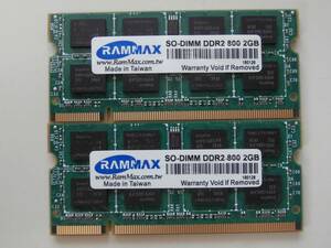 DDR2 800 PC2-6400 200Pin 2GB×2枚セット hynixチップ ノート用メモリ