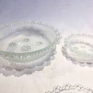 ■8799■未使用■アデリアグラス サラダセット ガラス製 食器 5客セット 大皿 中皿 小皿 洋食器 鉢 ボウルの画像2