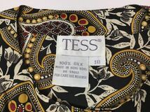 (レディース) TESS テス // シルク100% 長袖 ペイズリースカーフ柄 ノーカラー ブラウス (ミックス) サイズ 10 (L程度)_画像7