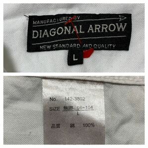 DIAGONAL ARROW // 7分袖 プリント ボタンダウン シャツ (白) サイズ Lの画像7