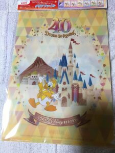 KIRIN оригинал Tokyo Disney resort 40 годовщина прозрачный файл * Donald Duck * новый товар 