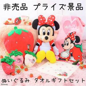  not for sale prize item Minnie Mouse strawberry fe start soft toy premium towel gift set Disney set sale 