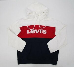 [即日発送] Levi's 74315-0001 リーバイス レディース 長袖 スウェット パーカー プルオーバー トリコロールカラー 白×赤×紺 S 331