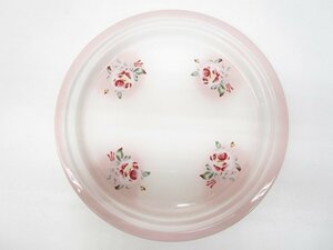 [ same day shipping ]* superior article * imanei man Princess rose round tray tray O-Bon circle shape horn low floral print rose pink 371