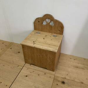 学習椅子　パイン　木製　ウッドボックス 収納 ベンチチェスト　ハンドメイドマーケット