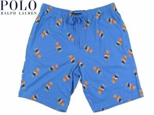 新品 POLORalphLauren ポロラルフローレン ポロベアー 寝間着 パジャマ ショートパンツ ビーチ 水色 495/ USサイズM