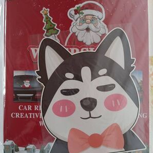 かわいい犬 手を振る リアワイパーステッカー デカール 国内発送 黒柴