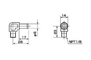 SARD サード レギュレターパーツ アダプター エルボ 8φ-NPT1/8