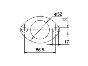 TRUST トラスト マフラーフランジ SUS50φ楕円 SUS304 t=2.5mm