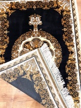 ペルシャ絨毯・最高級ハンド&マシン織り・ 世界最高密度150万ノット ・豪奢なクムデザイン 120cm×80cm ch46_画像6