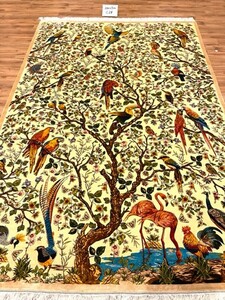ペルシャ絨毯・最高級ハンド&マシン織り・ 世界最高密度150万ノット ・豪奢なクムデザイン 200cm×300cm c28