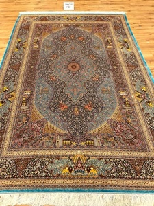 ペルシャ絨毯・最高級ハンド&マシン織り・ 世界最高密度150万ノット ・豪奢なクムデザイン 200cm×300cm c32