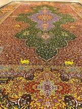 ペルシャ絨毯・最高級ハンド&マシン織り・ 世界最高密度150万ノット ・豪奢なクムデザイン 200cm×300cm c37_画像2