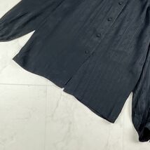 Christian Dior クリスチャン・ディオール シルク100% ステンカラーシャツ 長袖 トップス レディース 黒 ブラック サイズM*HC1237_画像4
