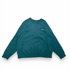 ラコステ ニット セーター ブルー LACOSTE 古着 メンズ FREE サイズ7 ラグラン 刺繍ロゴ