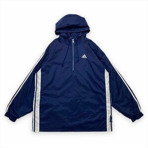 アディダス トップス ネイビー adidas 古着 メンズ FREE ハーフジップ サイドスナップ クリーニング済み