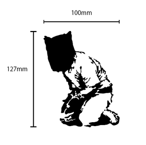 自作カッティングステッカー バンクシー / BANKSY 精密 GUANTANAMO / グアンタナモ 10×12.7cm ネコポス対応 同梱可[S-444]