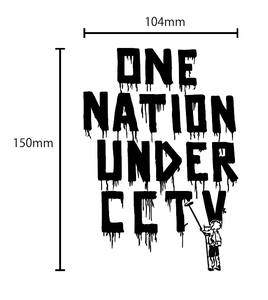 自作カッティングステッカー バンクシー / BANKSY 精密 「ONE NATION UNDER CCTV」 10.4×15cm ネコポス対応 同梱可[S-419]