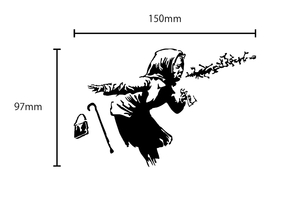 自作カッティングステッカー バンクシー / BANKSY 精密 AACHOO!! / ハクション!! 15×9.7cm ネコポス対応[S-433]