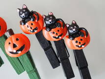 【Halloween】ハロウィン ハロウィーン ウッドクリップ ジャックオランタン 黒猫 オバケカボチャ 木製クリップ ピンチ_画像5
