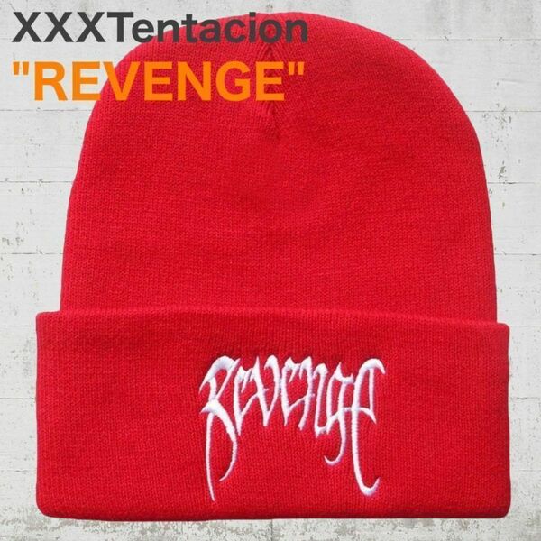 XXXTentacion（テンタシオン）ニット帽 ビーニーキャップ　レッド　赤